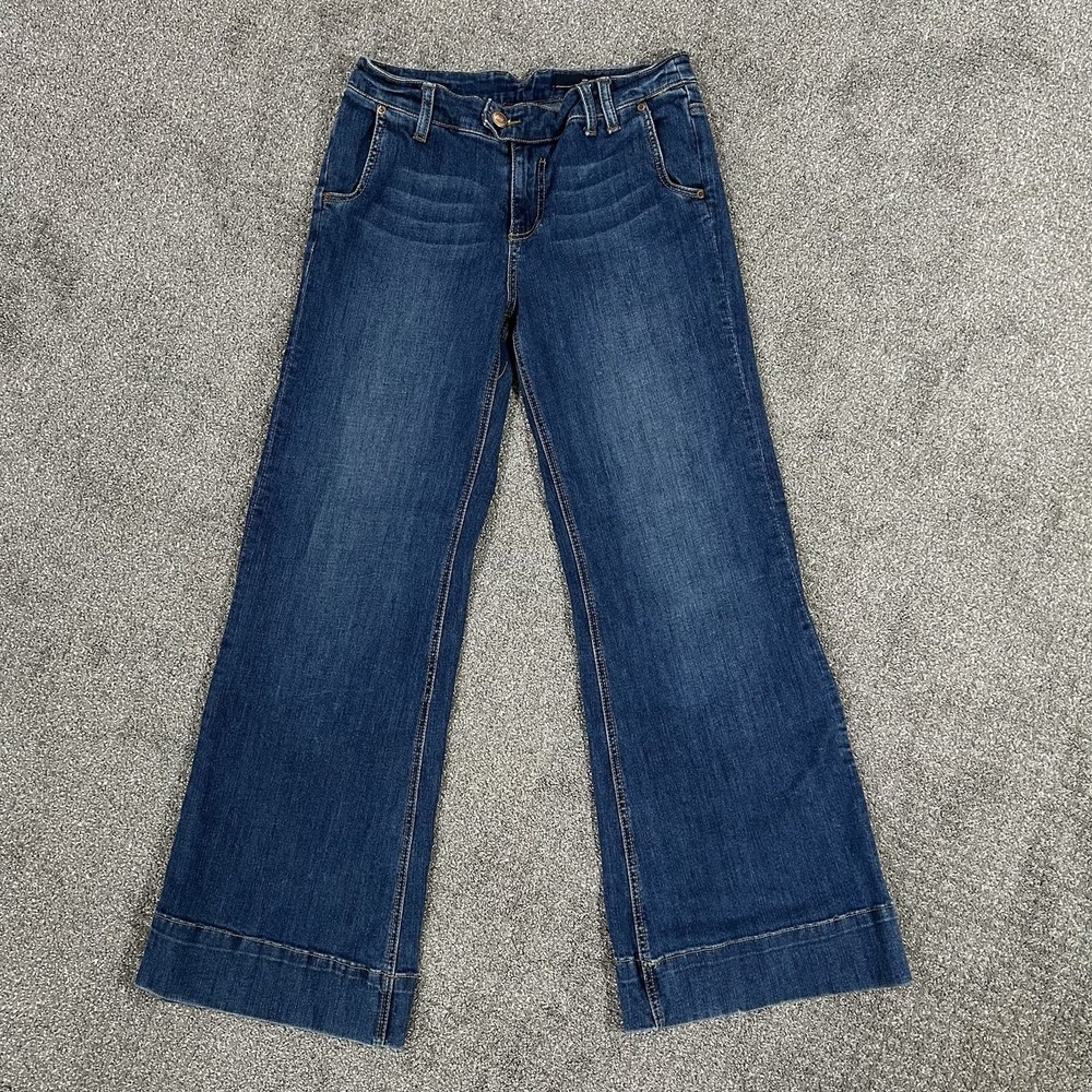 Seven7 Jeans Wide Leg Wide Hem Women's Size 8 Stretch Denim Blue